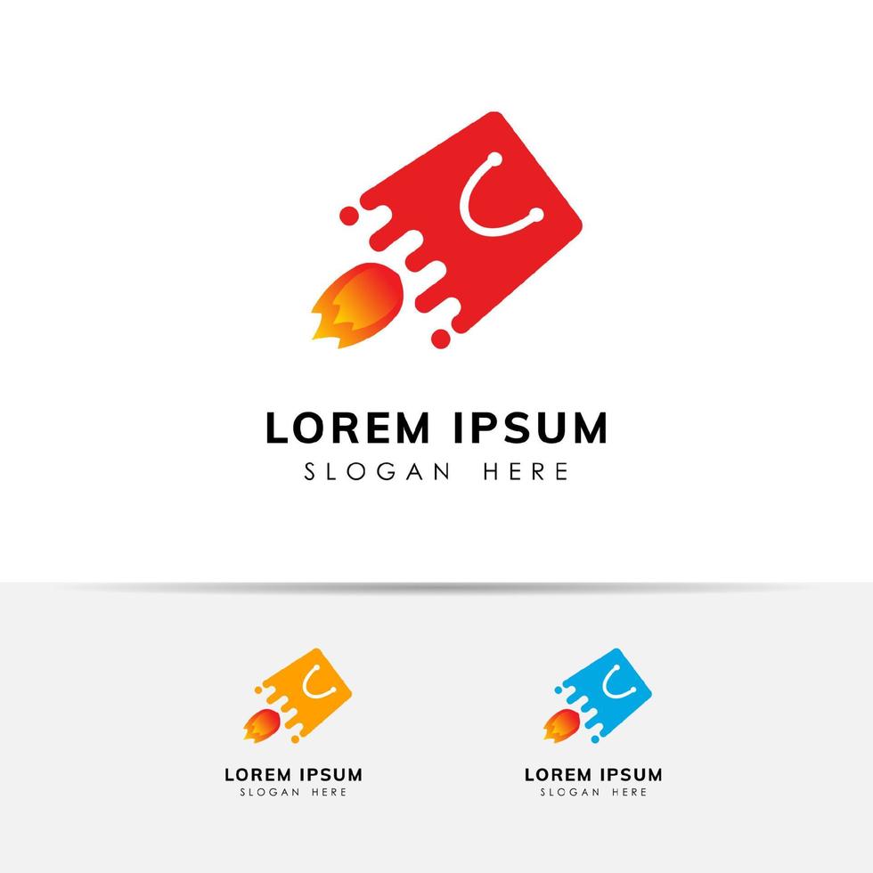 flash shop logo design template. flash sale vector illustration