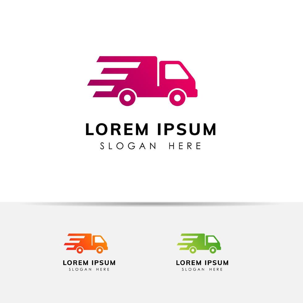 diseño de logotipo de servicios de entrega de carga. elemento de diseño de icono de vector de camión rápido