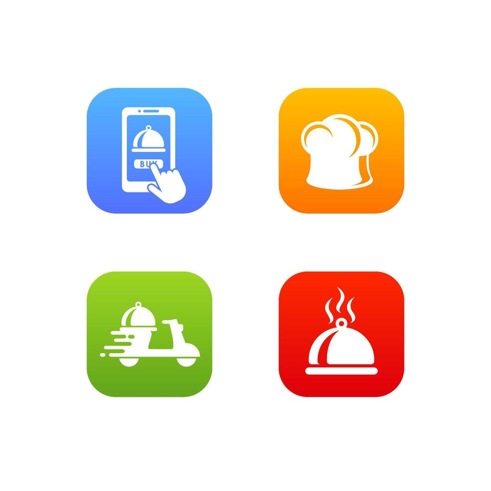diseños de iconos de entrega de pedidos de comida vector