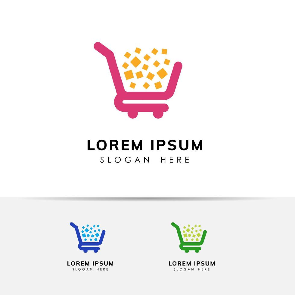 plantilla de diseño de logotipo de tienda minorista. diseño de icono de logotipo de carrito de compras vector