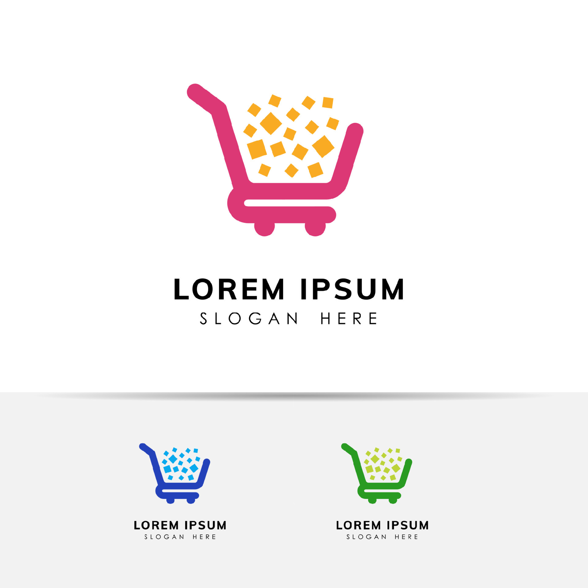 retail store logo design template. shopping cart logo icon design