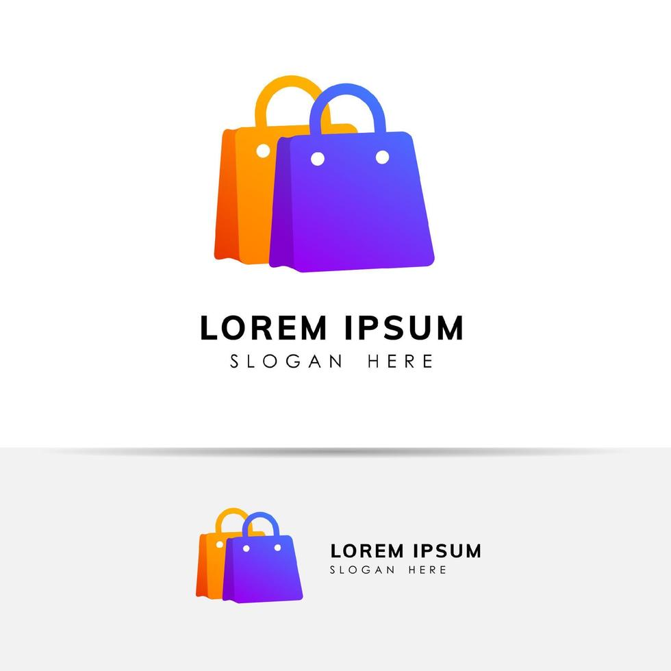 icono de vector de diseño de logotipo de tienda online. diseño de icono de bolsa de compras