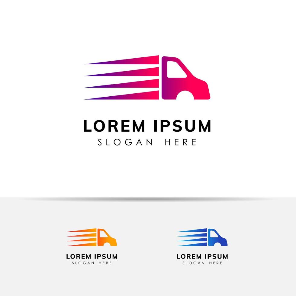 cargo delivery services logo design. fast truck vector icon design element