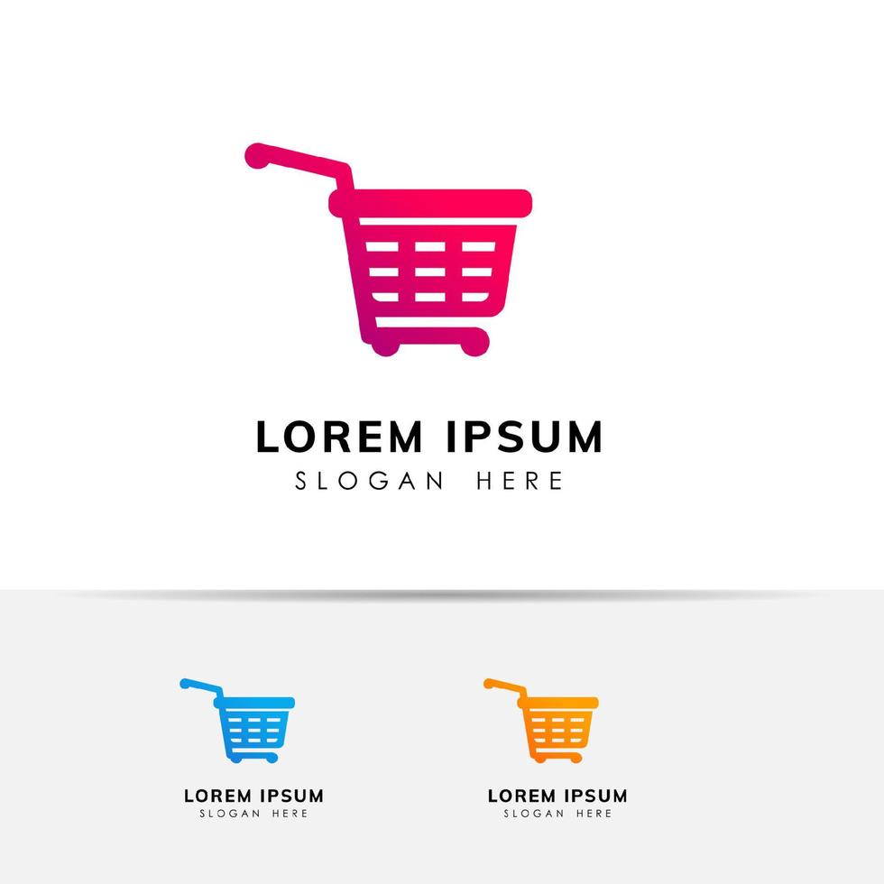 icono de vector de diseño de logotipo de tienda online. diseño de logotipo de cesta de la compra