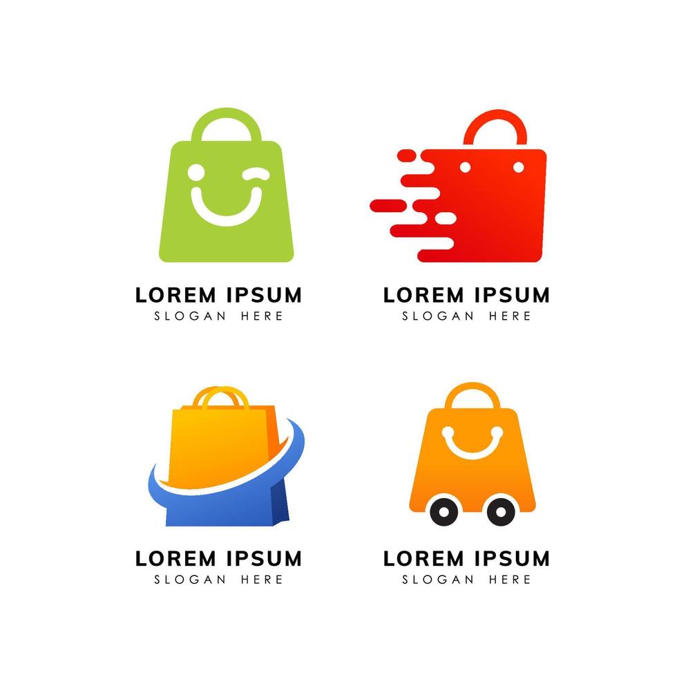 vector de diseño de logotipo de tienda de compras