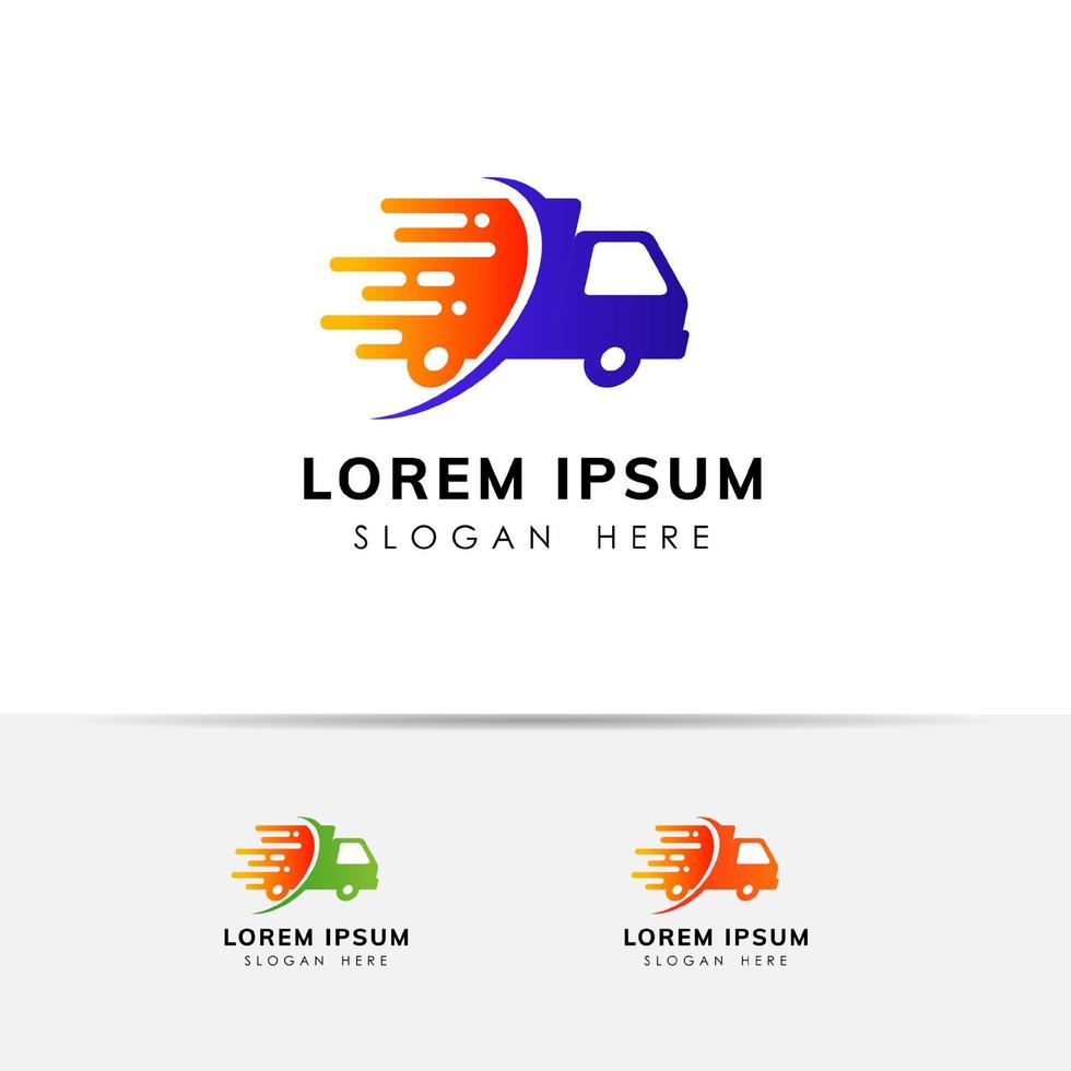 diseño de logotipo de servicios de entrega rápida. Ilustración de vector de icono de plantilla de diseño de logotipo de mensajería