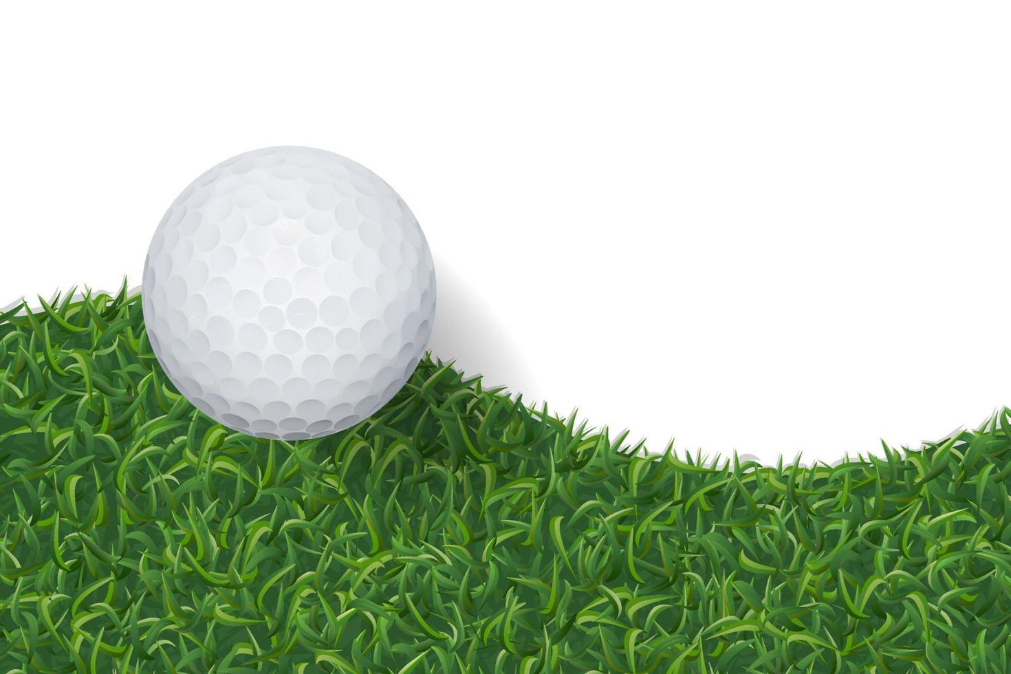 pelota de golf y fondo de hierba verde con área para espacio de copia. vector. vector