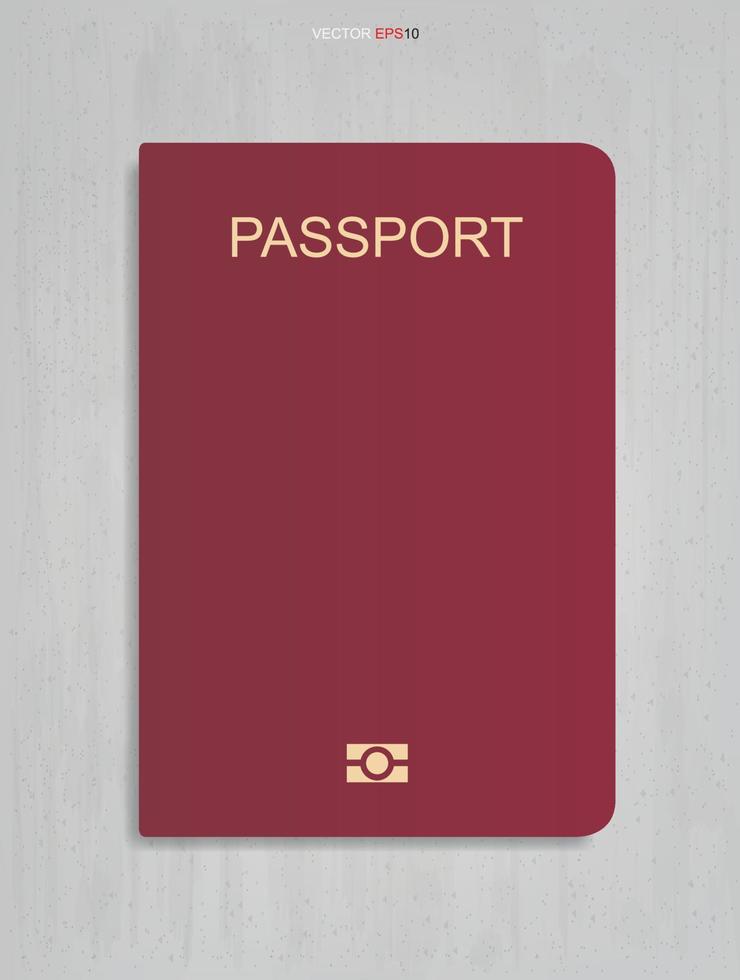 Libro de pasaporte sobre fondo de textura de hormigón. vector. vector