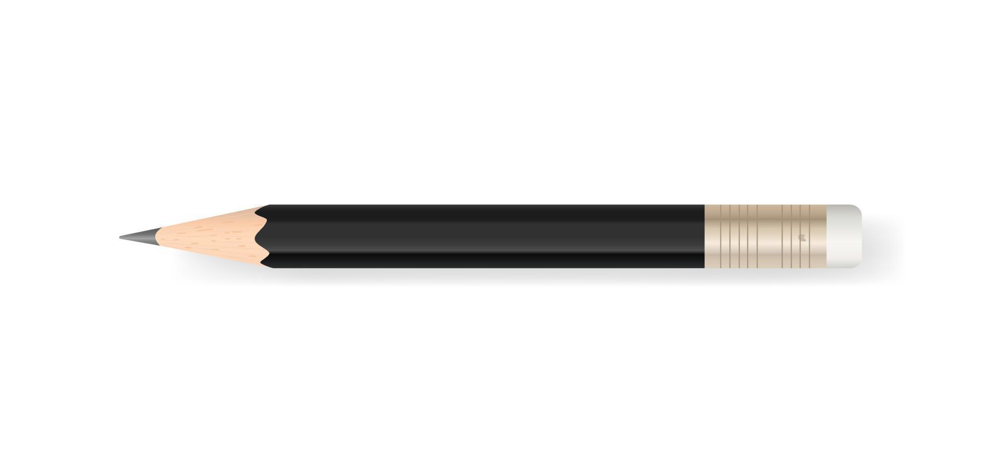 Black pencil on white background with soft shadow. Vector. vector