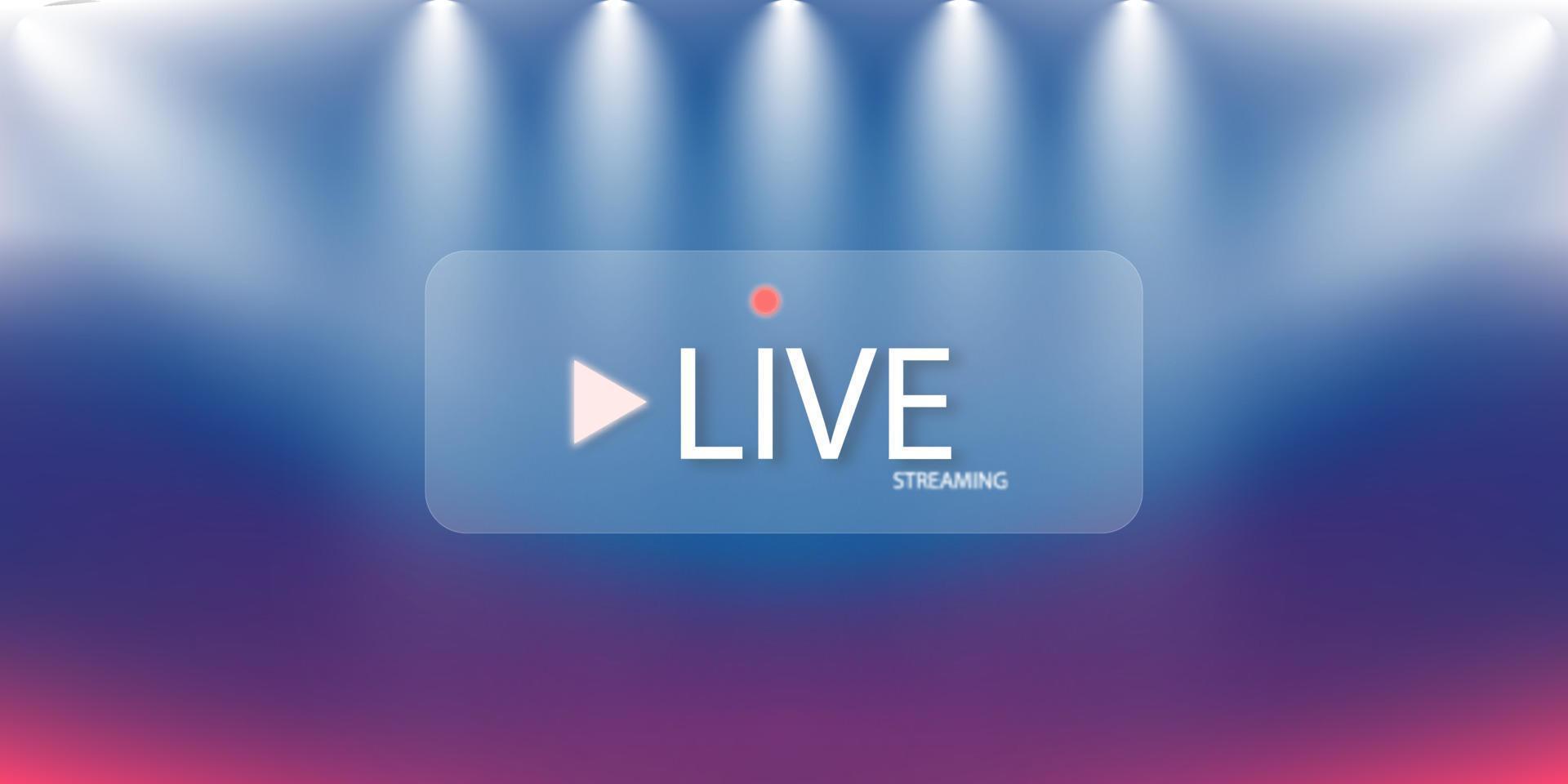 Live streaming background.loading,player, broadcast, website, online radio vector