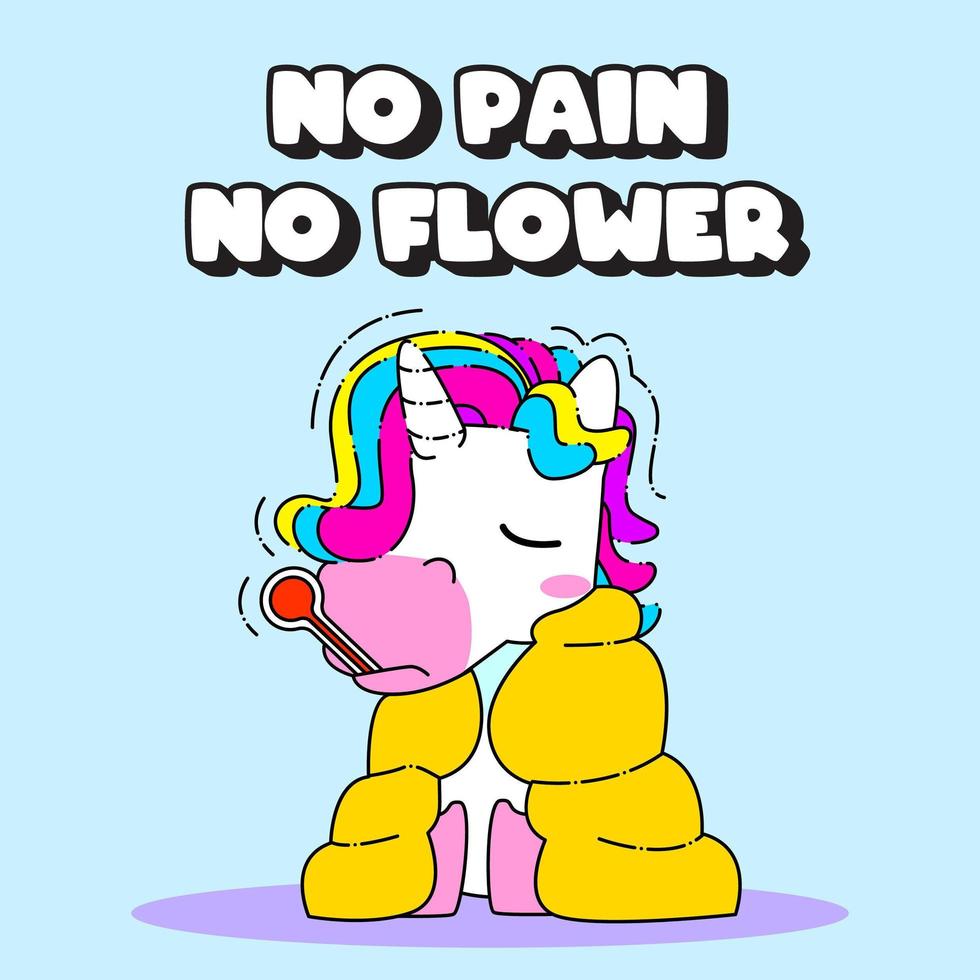 Cute unicorn quote vector illustration, fever unicorn
