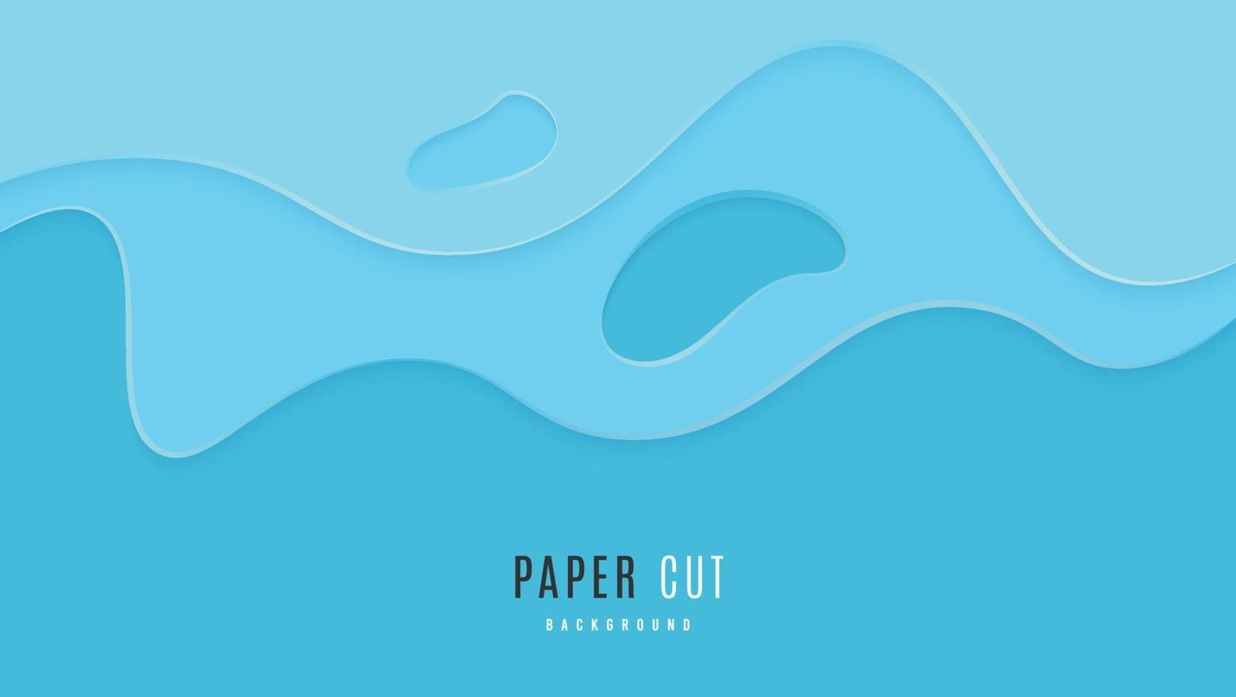 Abstract Blue Cyan Liquid Papercut Style Design Background. Can Be ...