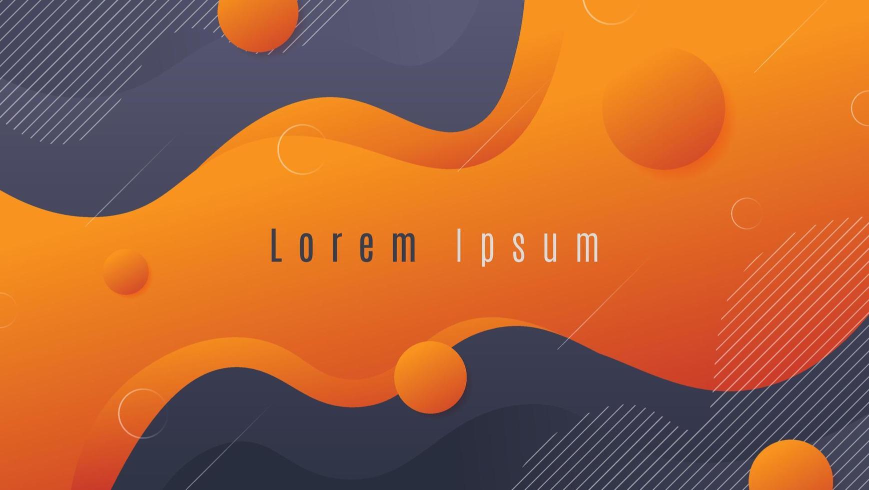 Abstract Modern Liquid Wave Gradient Orange In Gray Background vector
