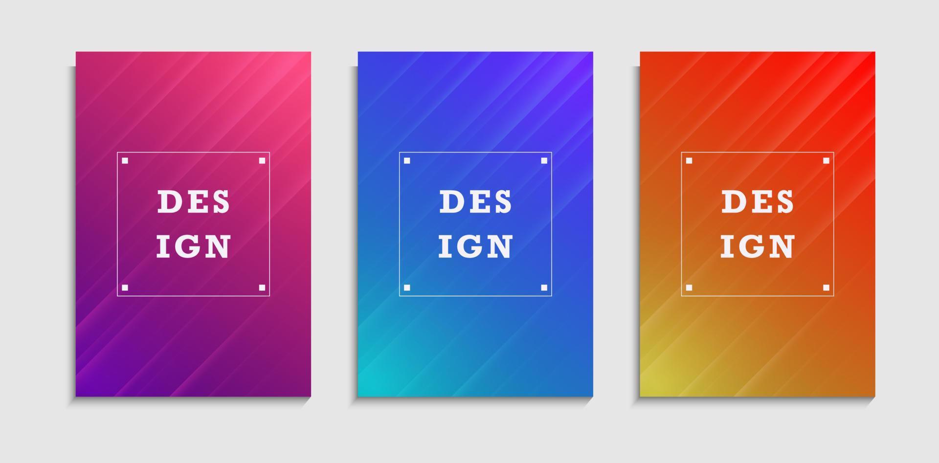 Set Of Colorful Gradient Dynamic Line Design For Banner, Frame, Motion, Cover, Wallpaper, Website Or Presentation vector