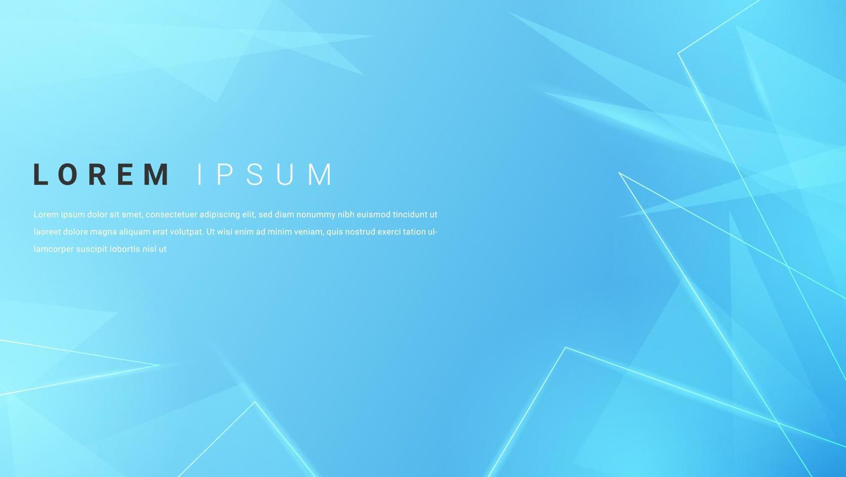 Futuristic Abstract Geometric Shinny Gradient Light Blue Polygonal Background,. Good For Banner, Frame, Motion Or Landing Page vector