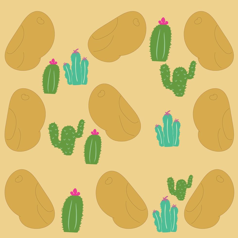 illustration of klompen and cactus vector