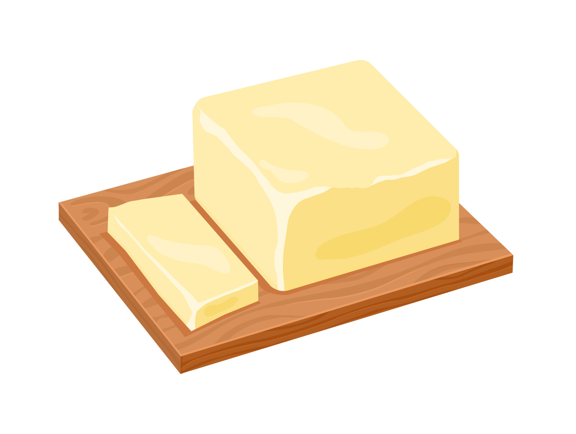 Butter on a wooden stand. A piece of cut butter. Vector illustration 3987968 Vector Art at Vecteezy