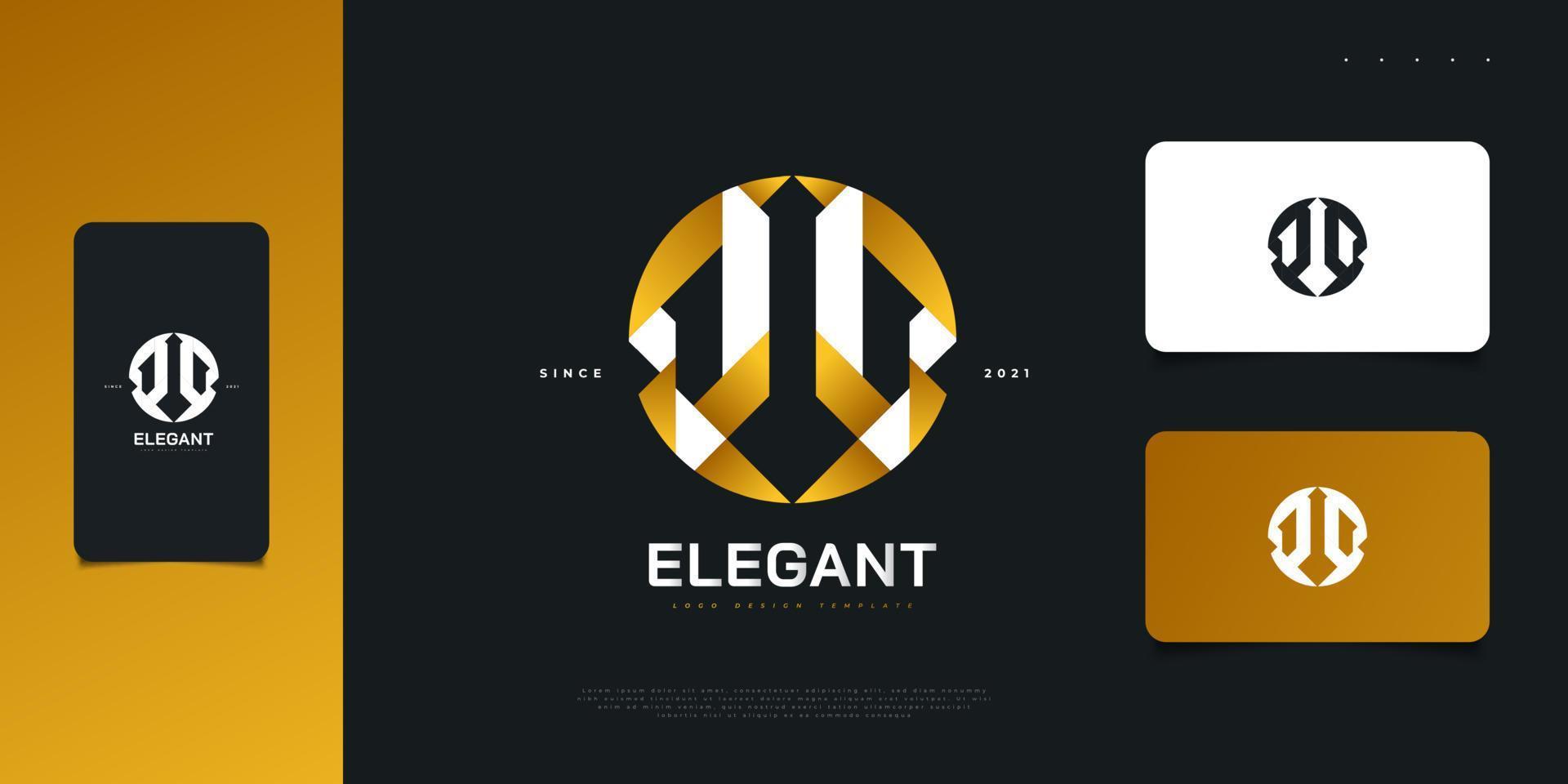 Abstract and Elegant Initial Letter W and O Logo in White and Gold. WO or OW Monogram Logo Design. Graphic Alphabet Symbol for Corporate Business Identity vector