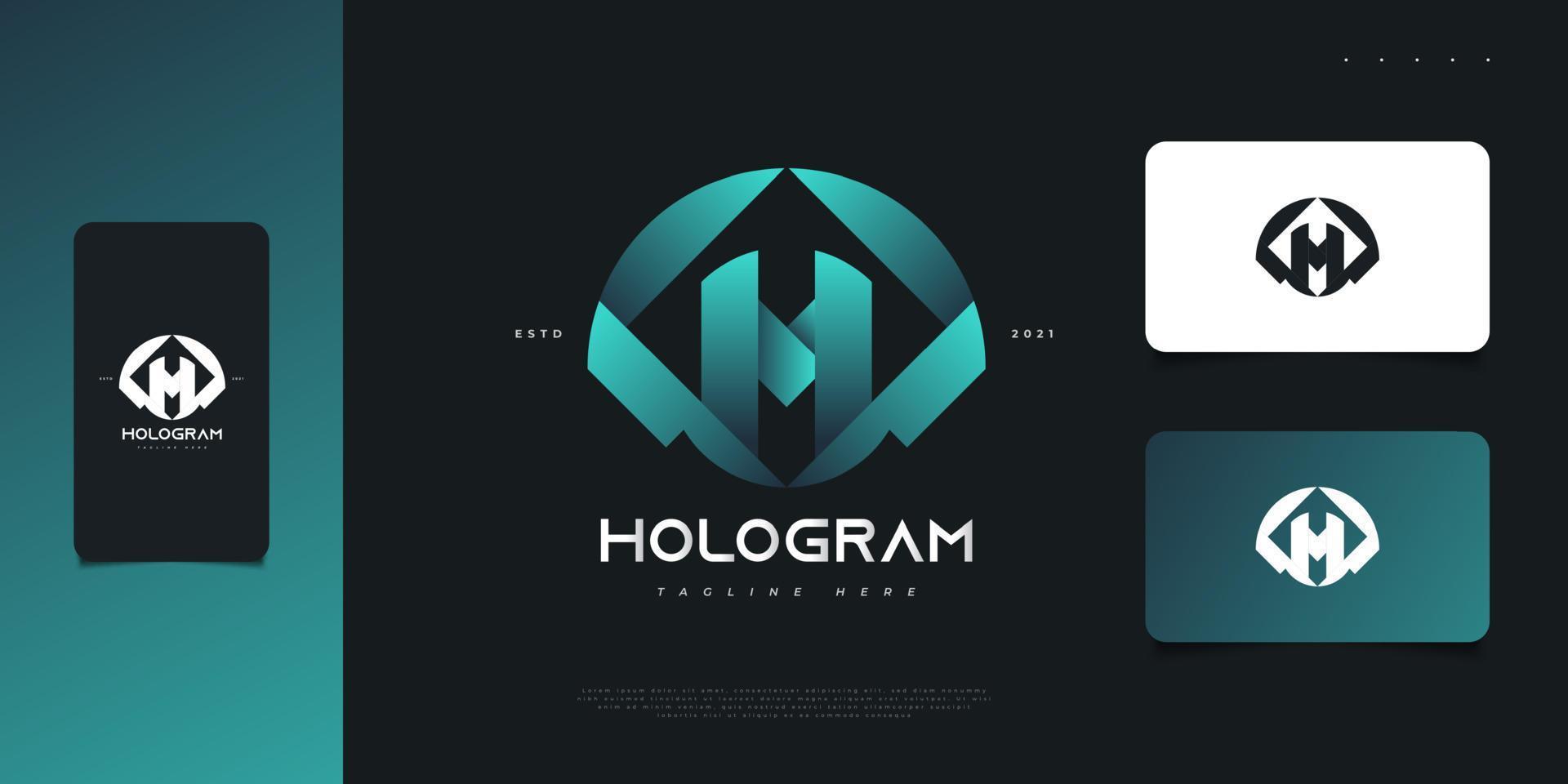 Abstract and Modern Letter H Logo Design with Futuristic Concept in Blue Gradient. H Monogram Logo Design. Graphic Alphabet Symbol for Corporate Business Identity vector