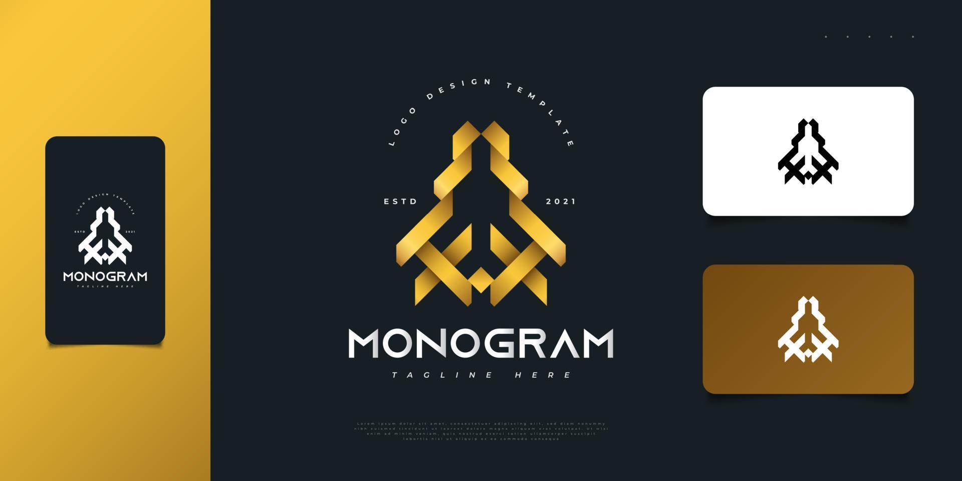 Abstract and Elegant Initial Letter M and W Logo Design in Gold Gradient. MW or WM Monogram Logo. Graphic Alphabet Symbol for Corporate Business Identity vector