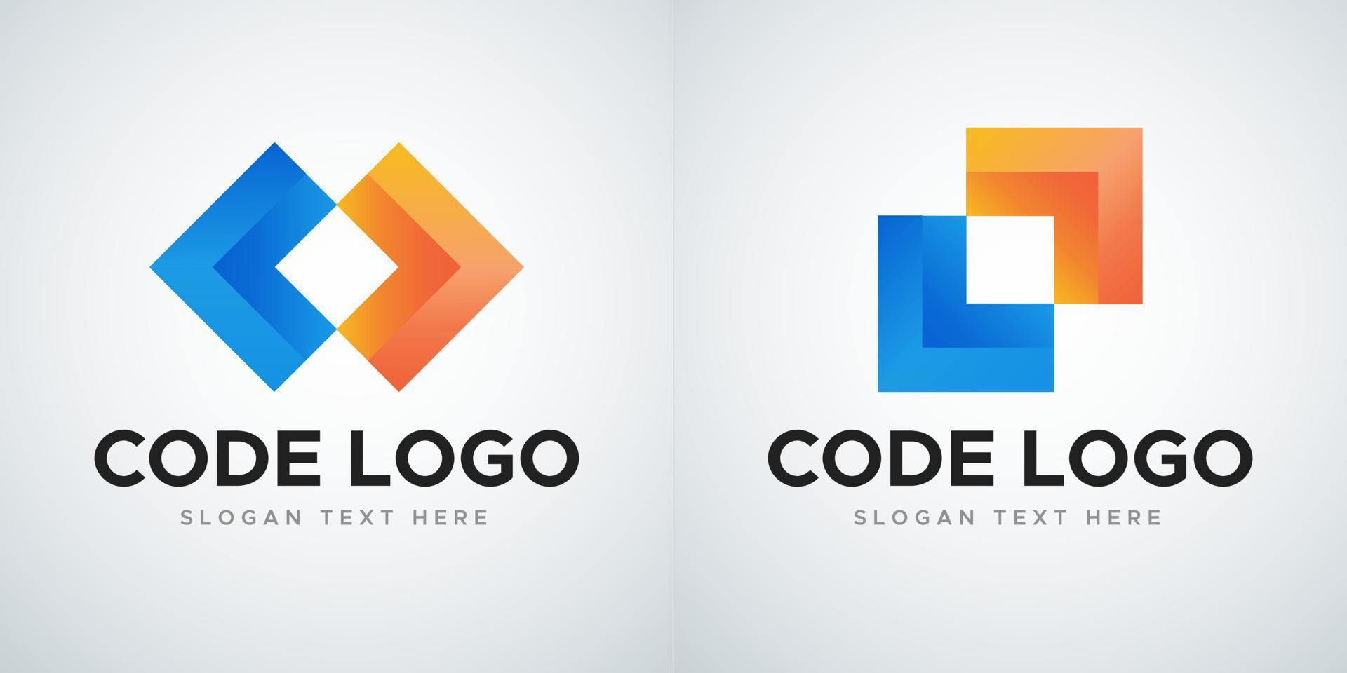 Modern code logo template set 3988564 Vector Art at Vecteezy
