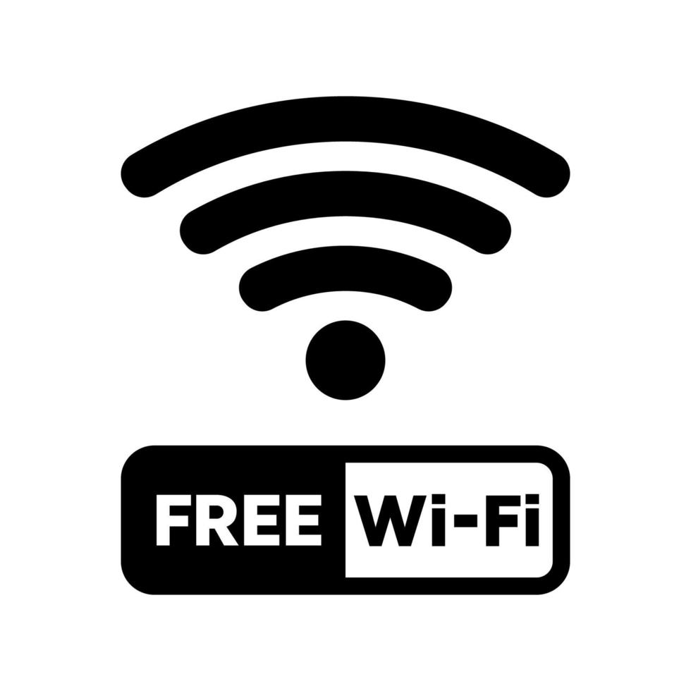 Free Wi-Fi hotspot zone icon. Wireless network connection area sign and symbol technology vector illustration