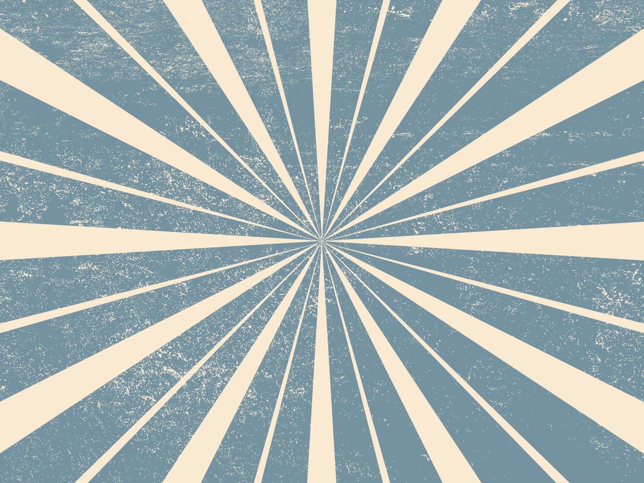 Grunge vintage ray background. Dirty blue Retro sunburst. vector