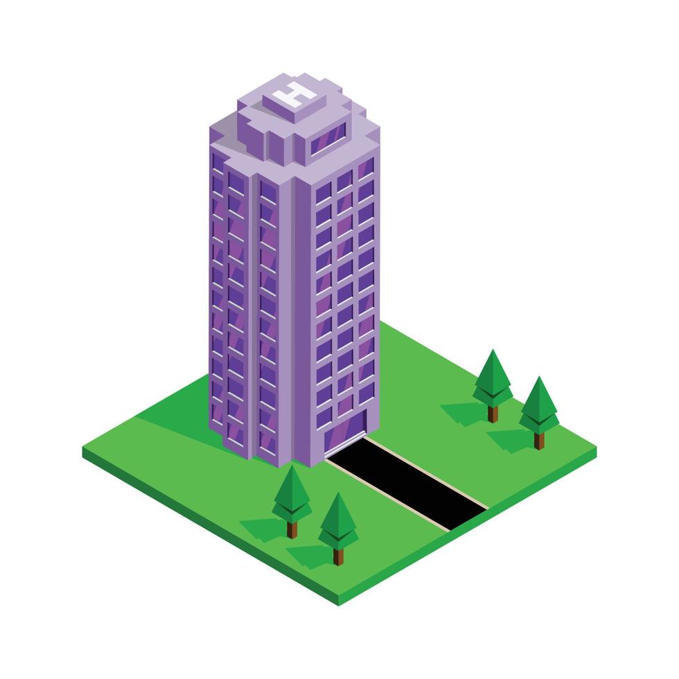 Isometric vector illustration of building