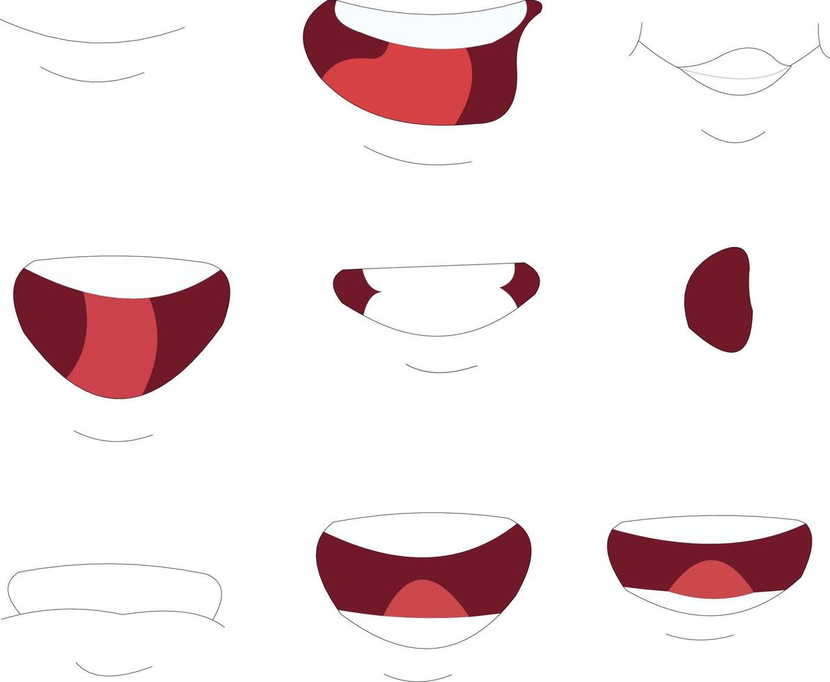 sincronización de labios icono de posición diferente ilustraciones vectoriales vector