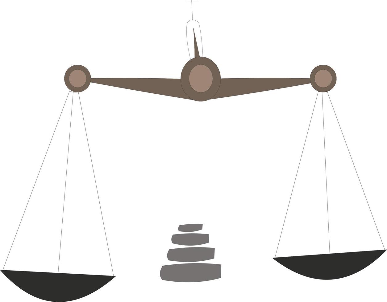 balanza de la justicia aislado en blanco ilustración de arte vectorial vector