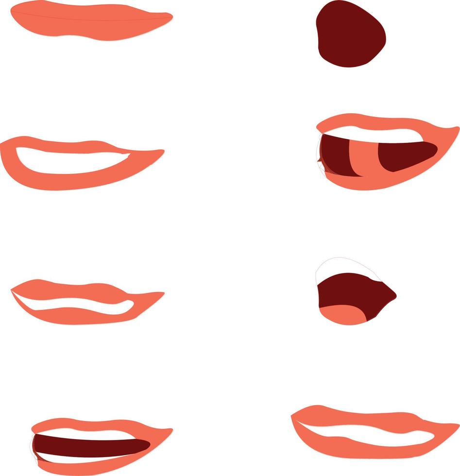 Lip sync different position icon vector artwork