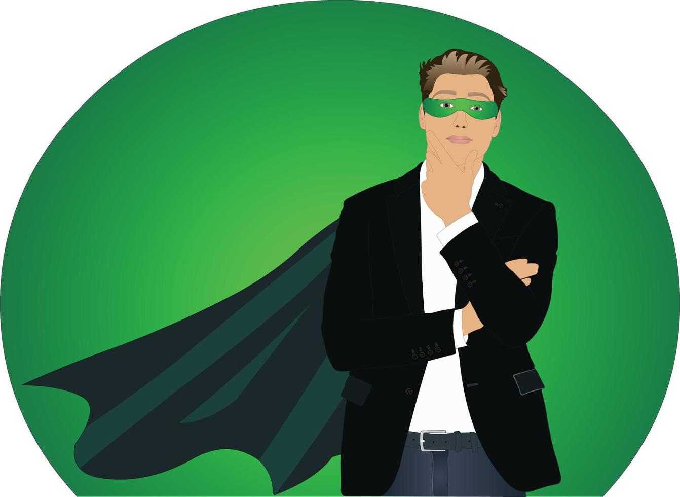 Seperhero in a suit vector artwork