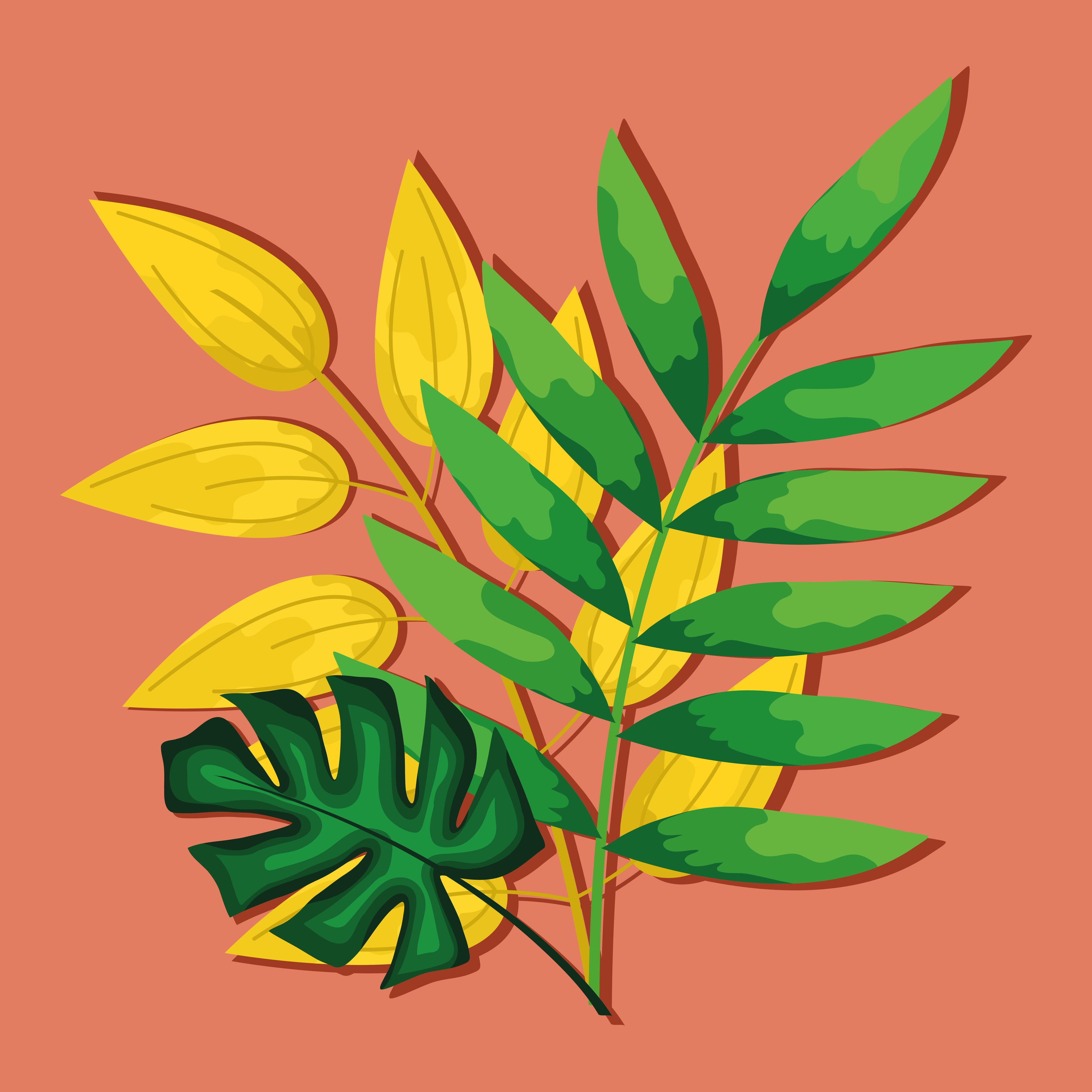 tropical leafs plants 3991005 Vector Art at Vecteezy