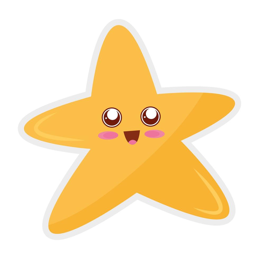 estrella, bebé, kawaii, carácter, icono vector