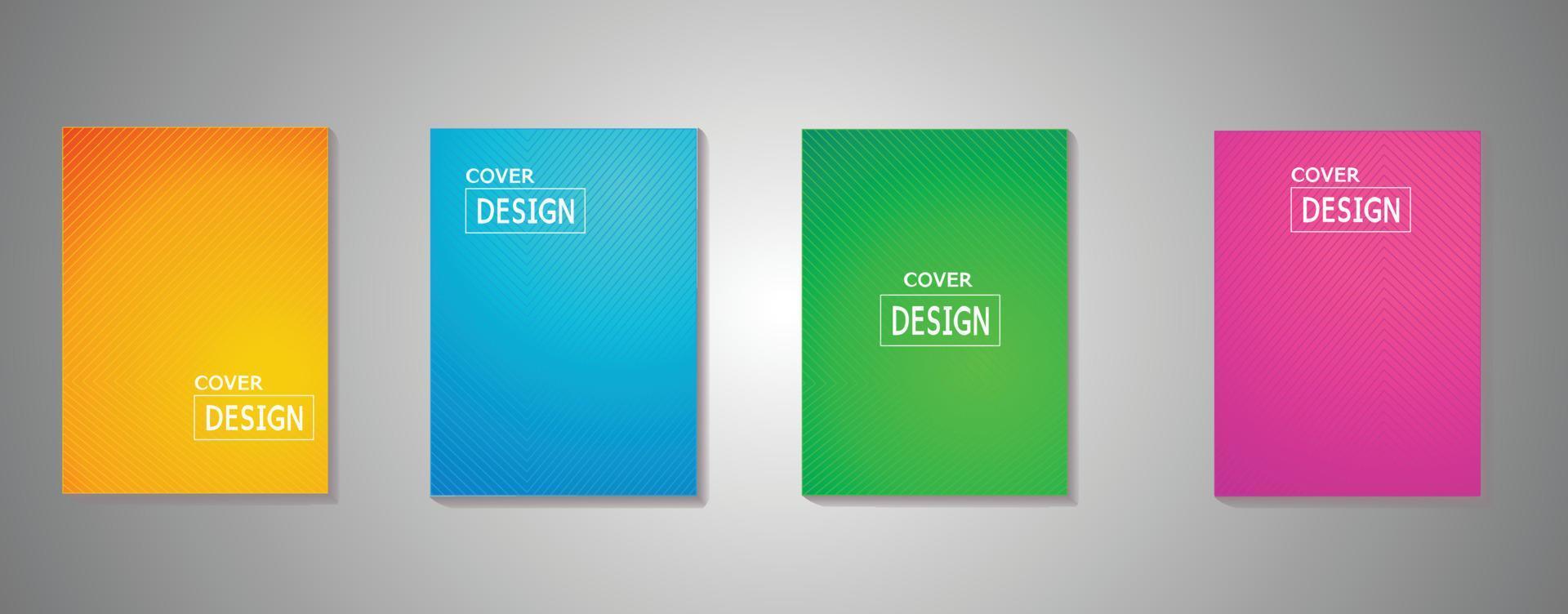 Book Cover set gradient style vector art.