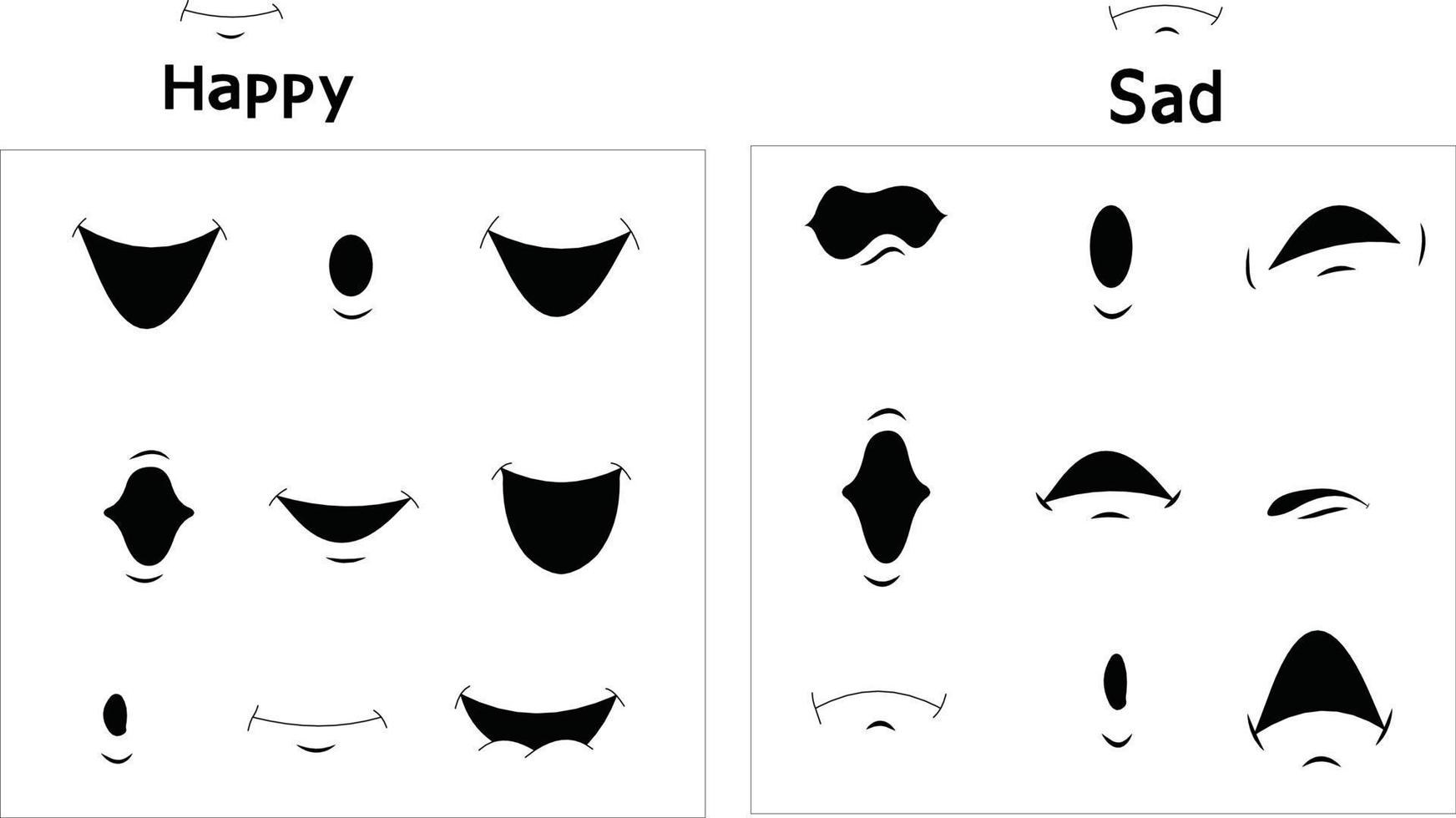 Lip sync different position icon vector artwork