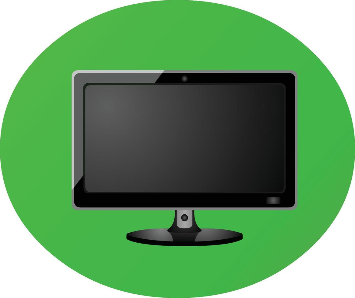 LCD icon in flat style with on Gradient background. Vector illustration.