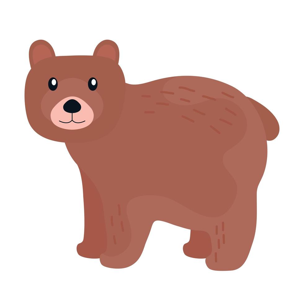 oso grizzly bestia animal salvaje icono vector