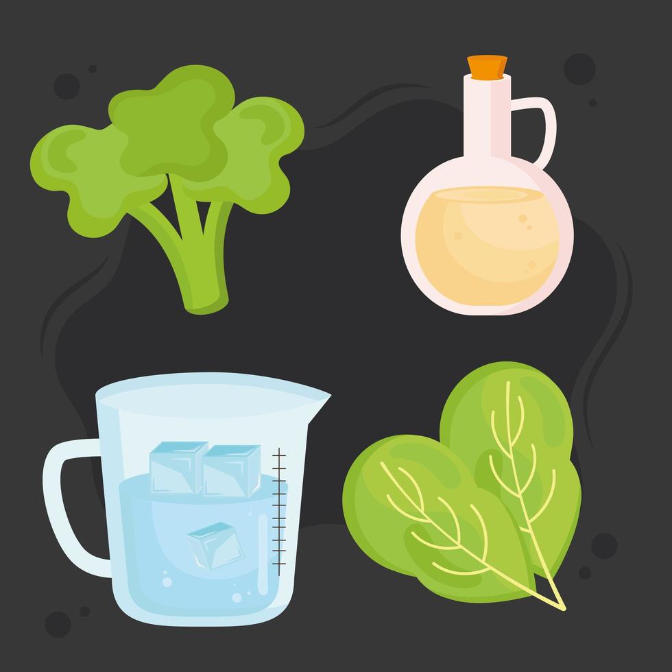 smoothie four icons vector