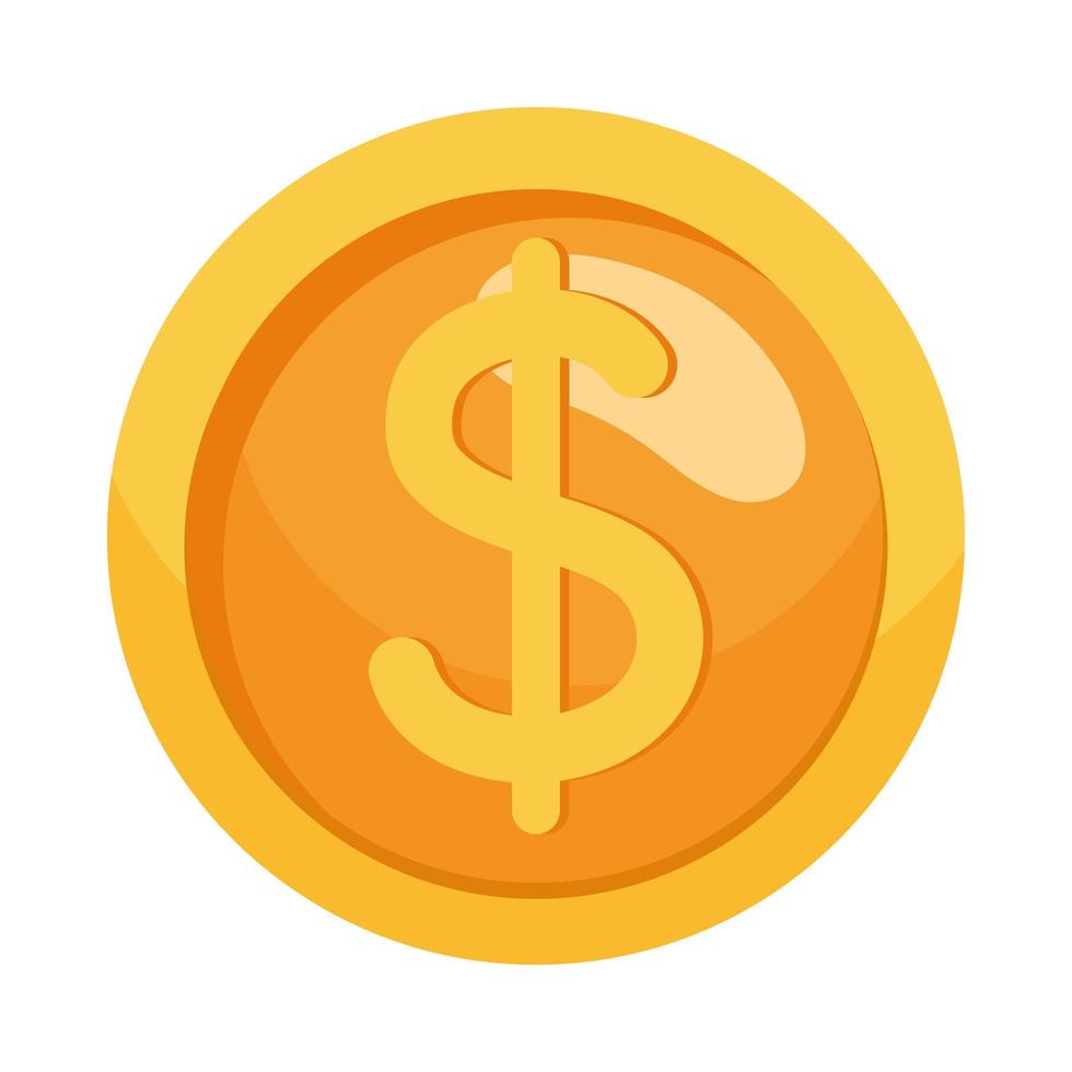 coin cash dollar money icon vector