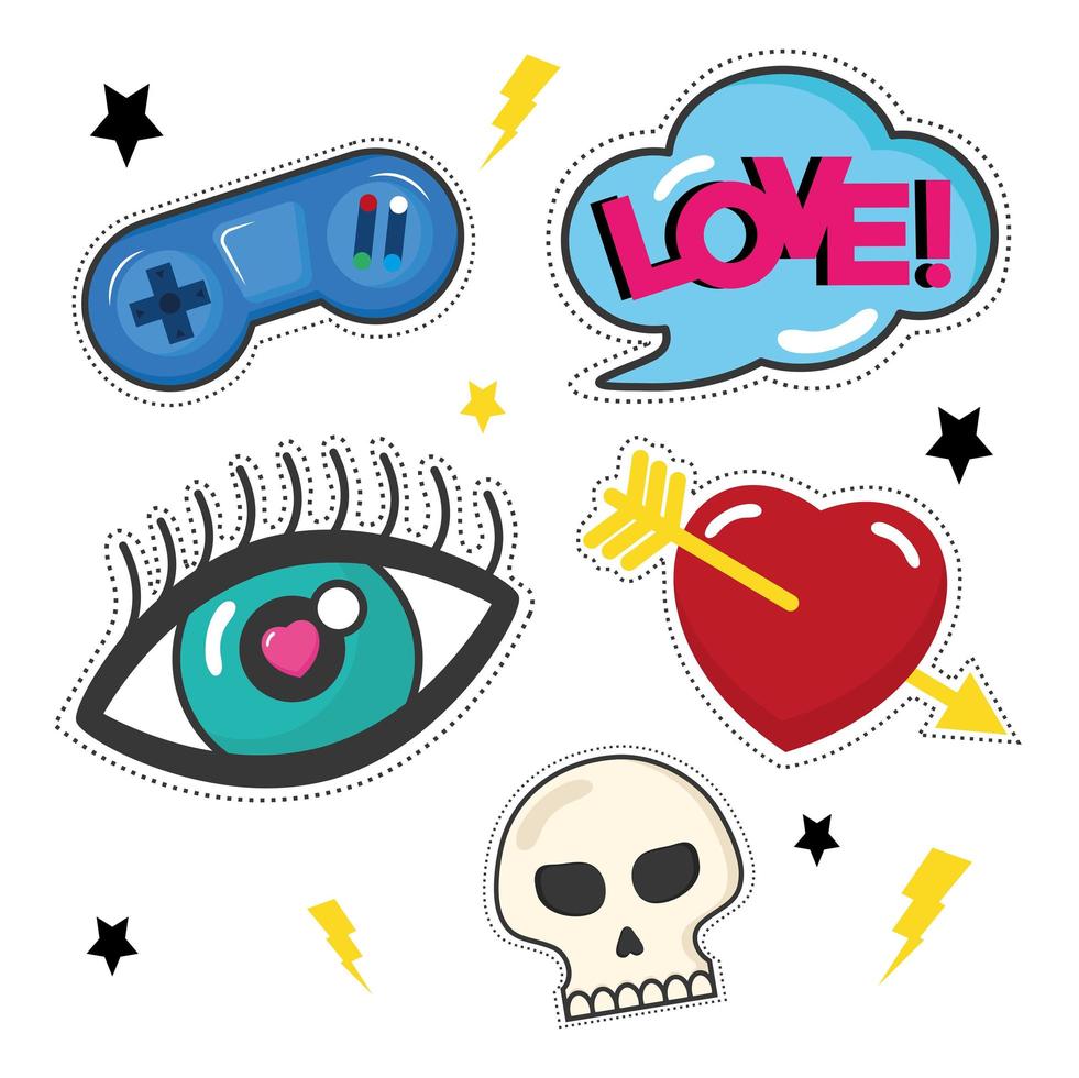 retro years patches vector