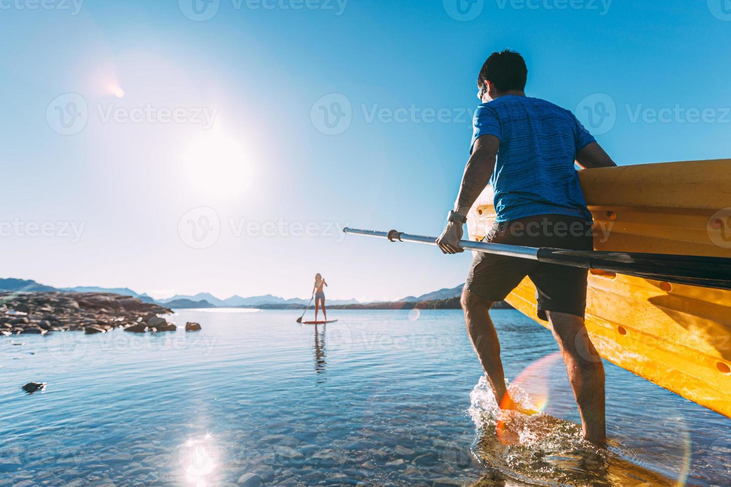 Stand up paddle at sunset photo