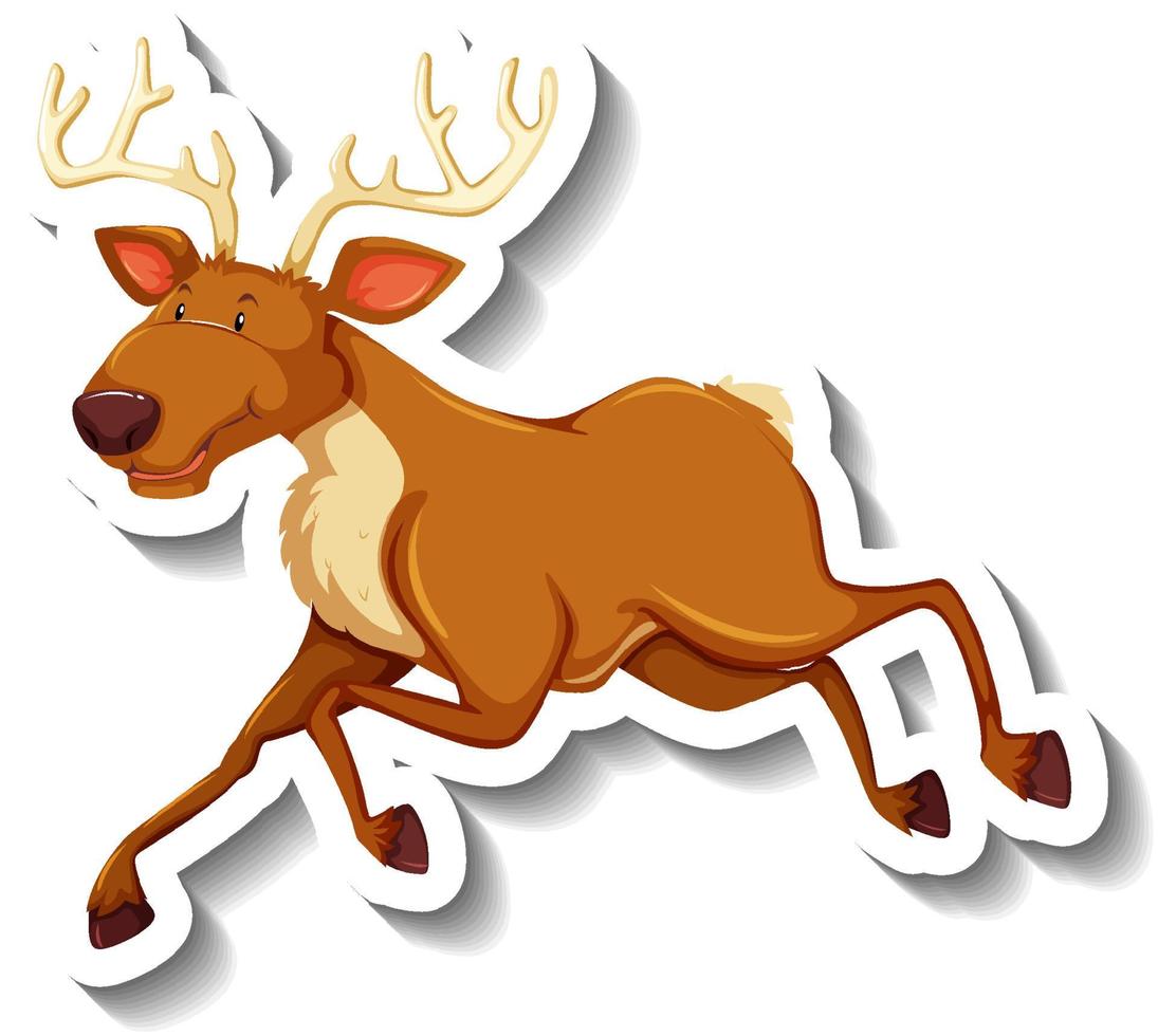 A deer animal cartoon sticker vector