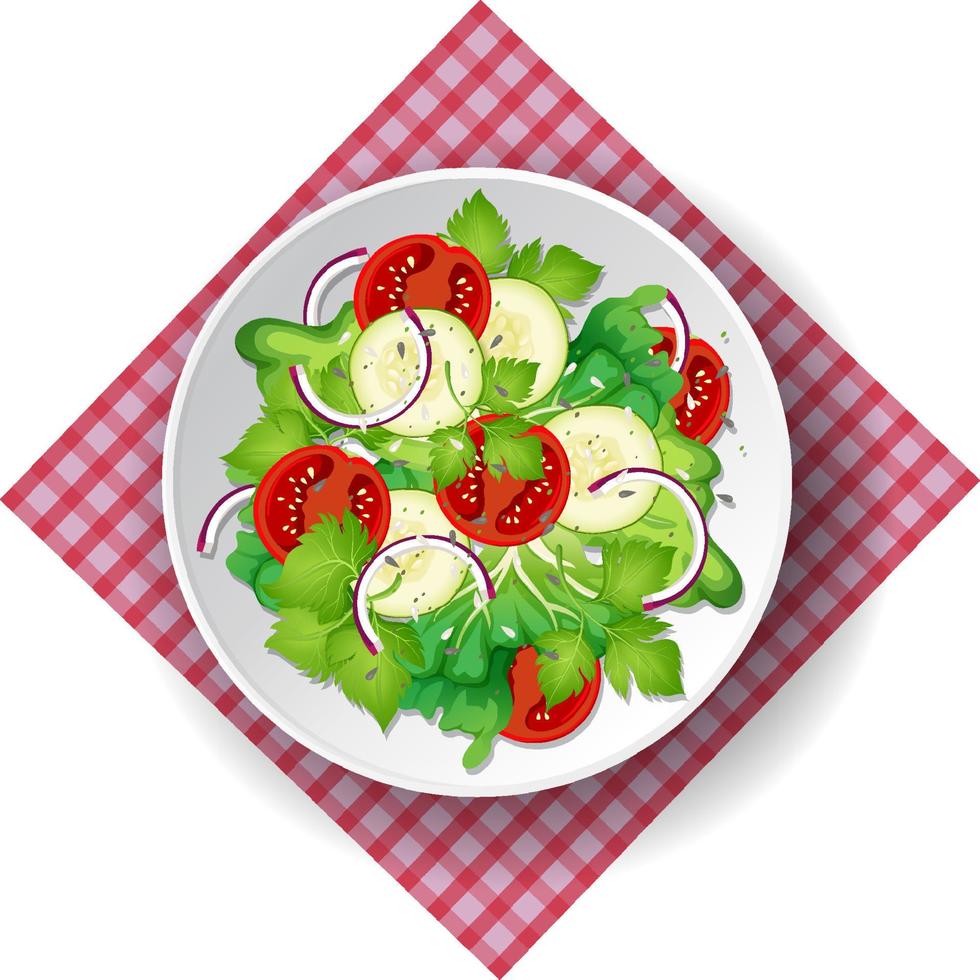 Healthy meal with fresh vegetable salad bowl vector