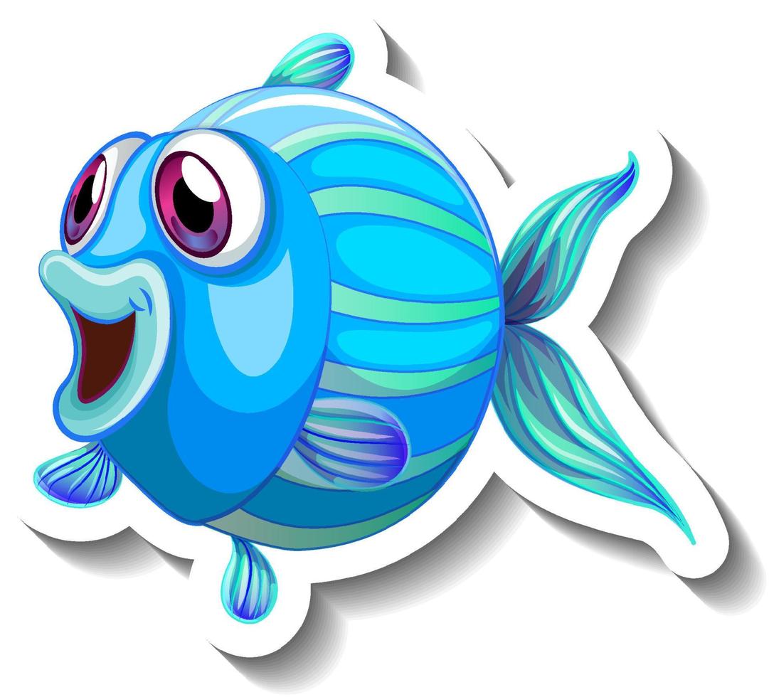 Pegatina de dibujos animados de animales marinos con peces lindos 4010367  Vector en Vecteezy