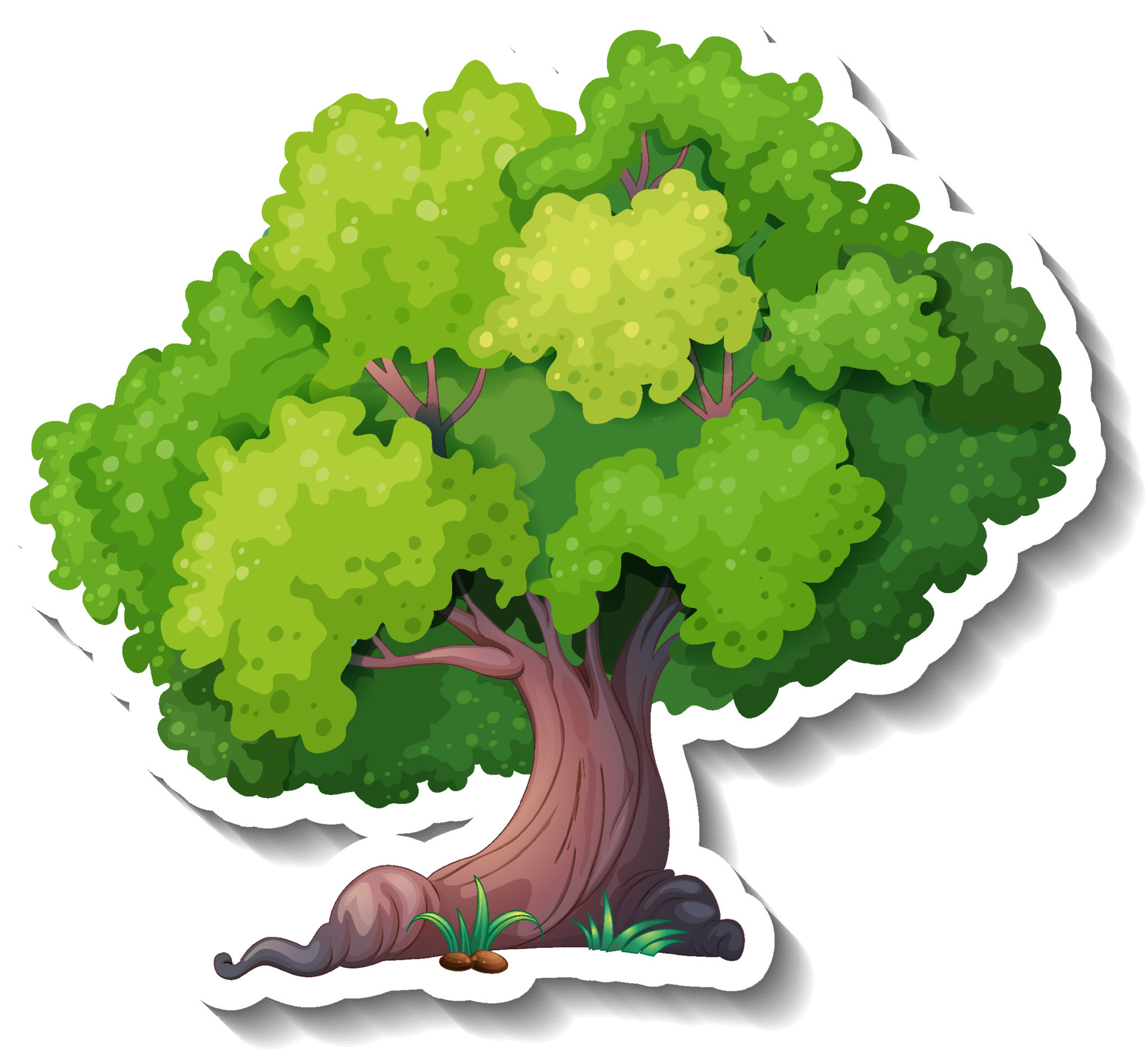 Tree sticker on white background 4010373 Vector Art at Vecteezy
