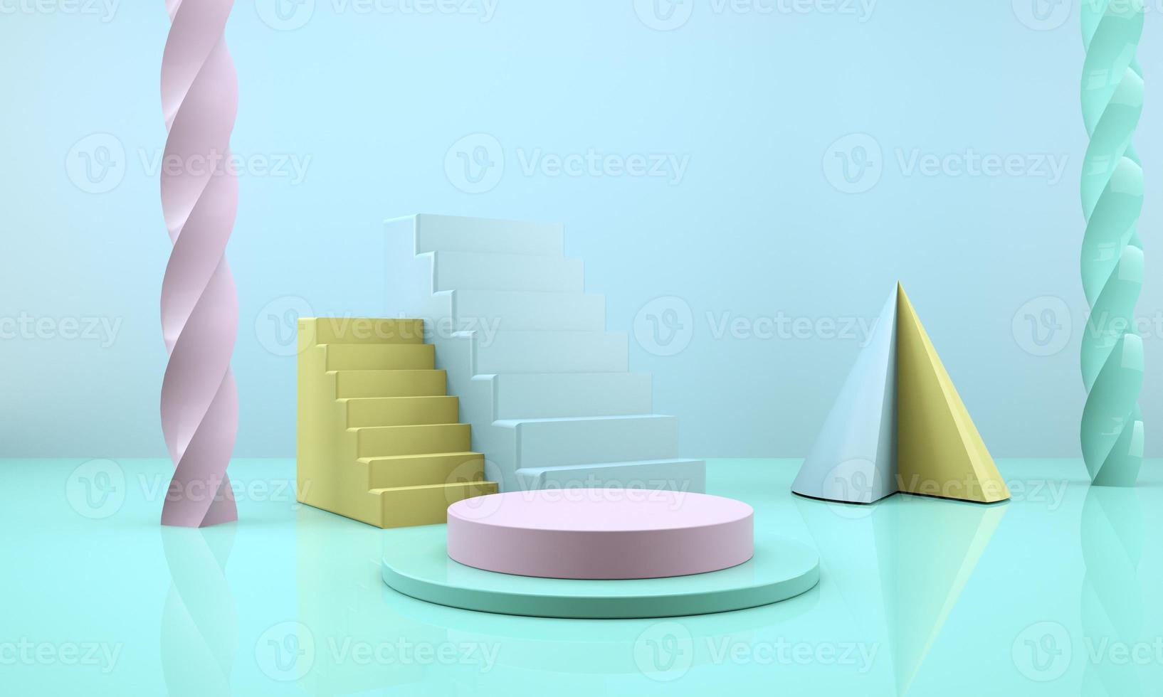 3d abstract background, mock up scene geometry shape podium for product display, 3d illustration. photo