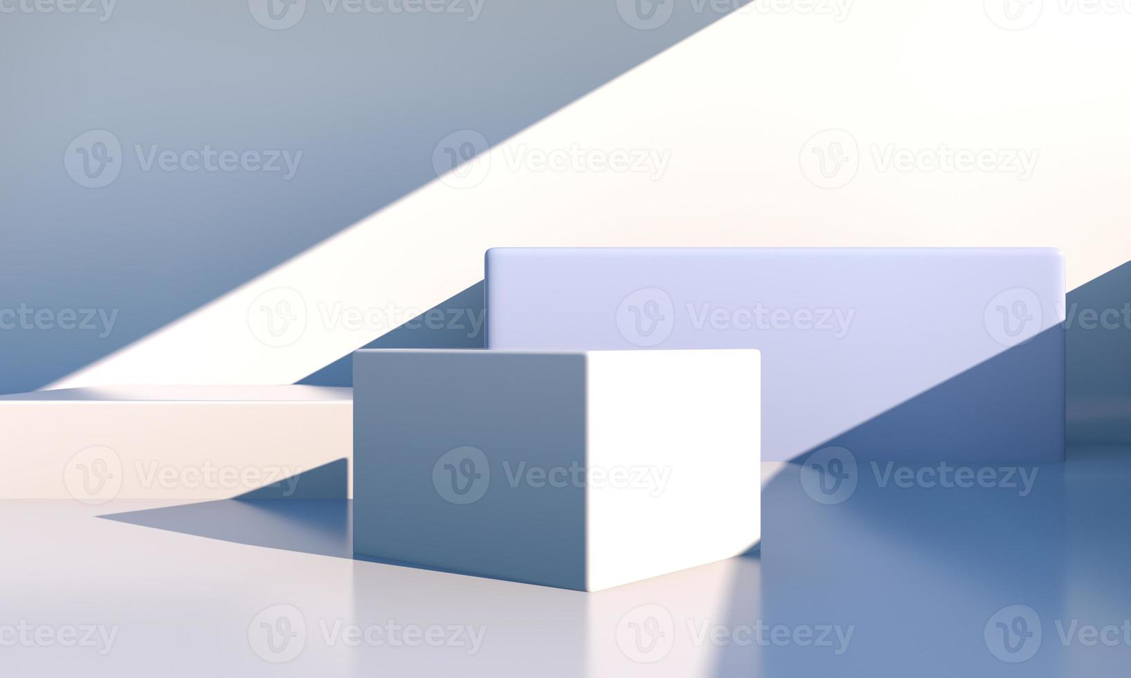 Minimal scene with geometrical forms, podiums in cream background with shadows. Scene to show cosmetic product, Showcase, shopfront, display case. 3d photo