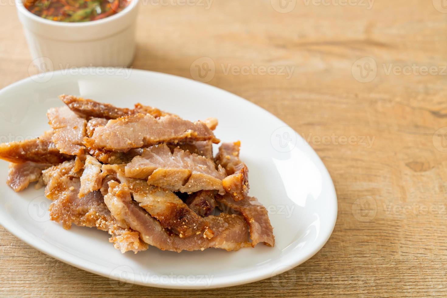 Grilled Pork Neck with Thai Spicy Sauce photo