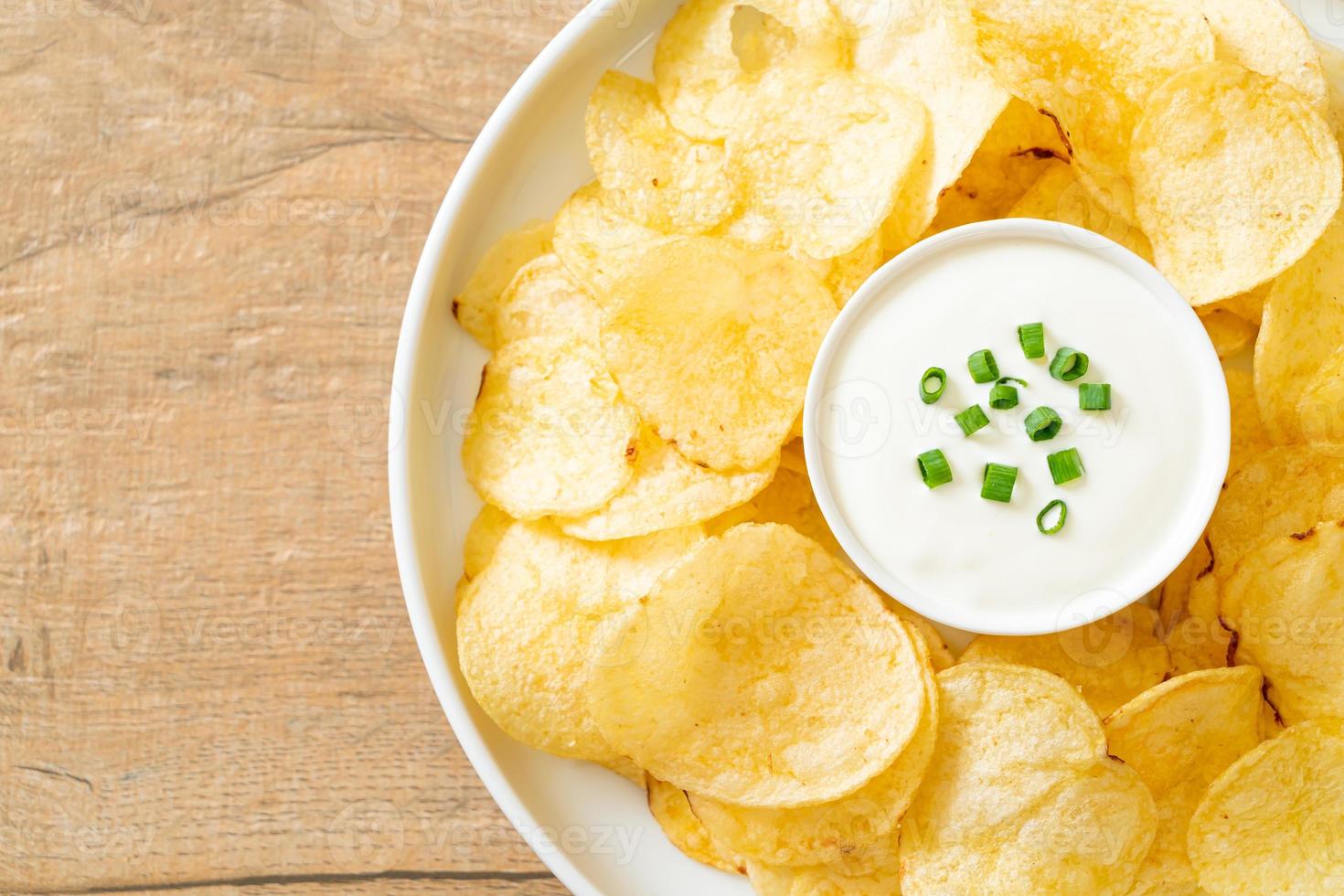 potato chips with sour cream photo